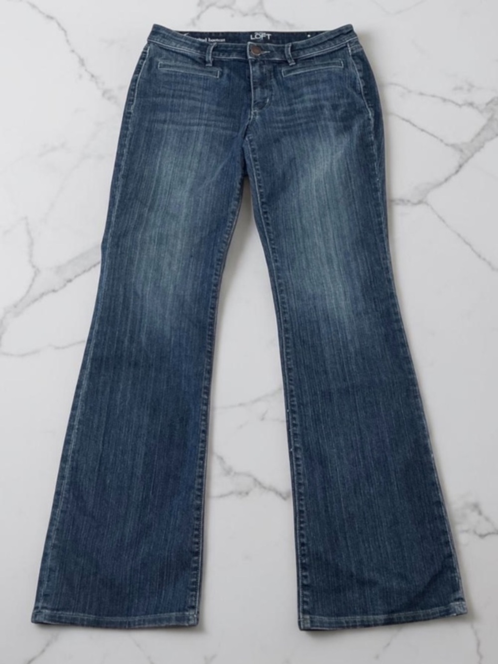 Vintage Y2K Ann Taylor LOFT Dark Blue Wide Leg Original Bootcut Jeans